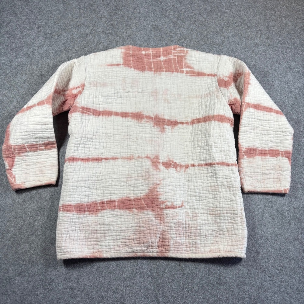 Emerson Fry India Collection Organic Cotton Quilted Gauze Jacket Pink White L - Picture 10 of 11